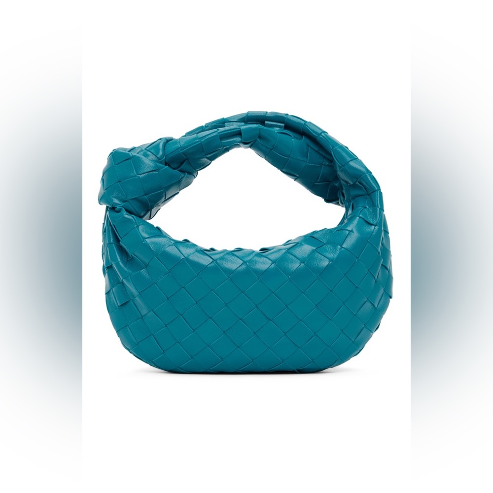 Mini Jodie Intrecciato Leather Top-Handle Bag teal